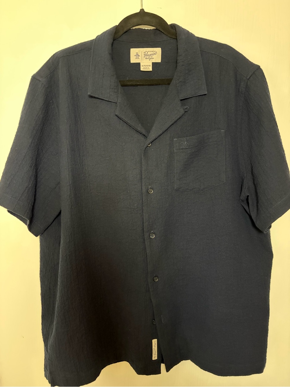 Original Penguin Navy Short-Sleeve Button-Down Camp Shirt
